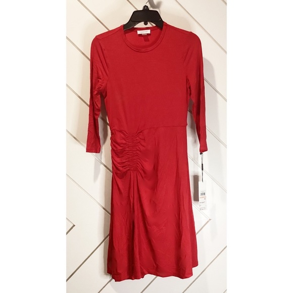CALVIN Klein Side Ruched Jersey Dress 🌺IN STORES🌺 - Picture 2 of 3
